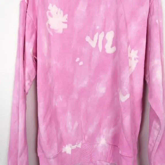 Sporty & Rich Pink & White Tie Dye Long Sleeve Sweatshirt - Picture 4 of 7